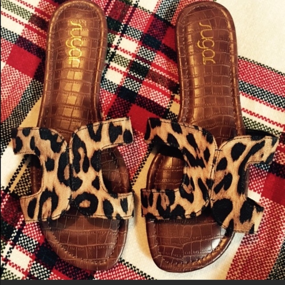 Leopard “H” Sandals  LAST PAIR
